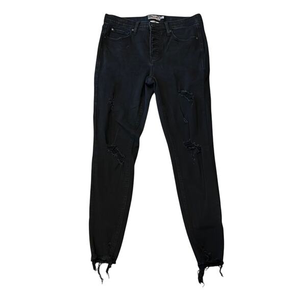 Torrid Women's Sky High Skinny Destructed Jegging Black Size 10T - Picture 2 of 9